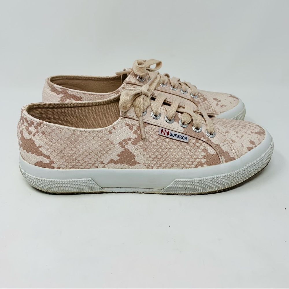 Superga Synth Animal Print Faux Leather Sneaker Pink Size 8